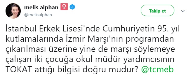 İzmir Marşı'nı okuyan öğrencilere şiddet!