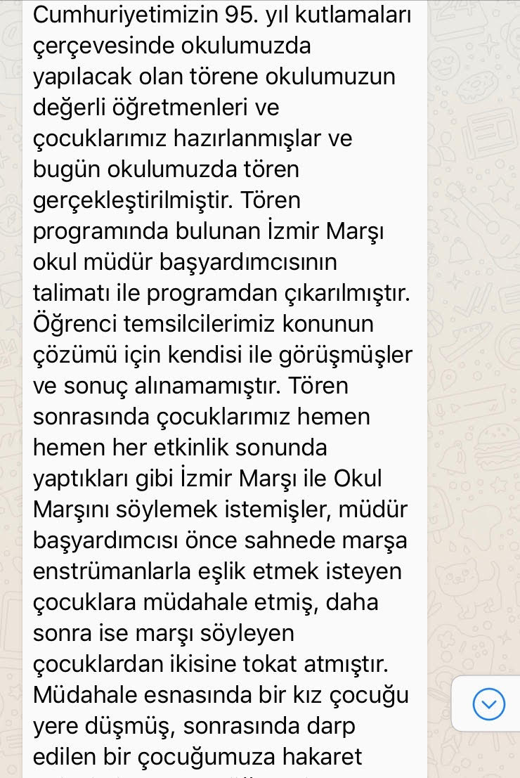 İzmir Marşı'nı okuyan öğrencilere şiddet!