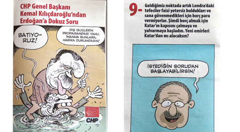Erdoğan'a karikatürle 9 soru