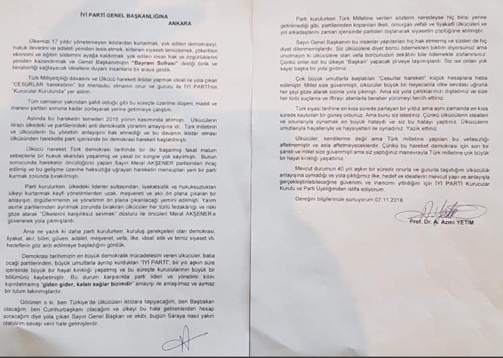 İYİ Parti'de istifa! Akşener'e saray suçlaması
