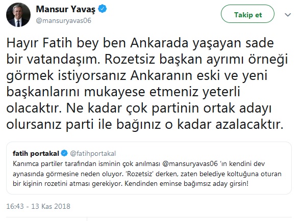 Mansur Yavaş'tan Fatih Portakal'a jet yanıt