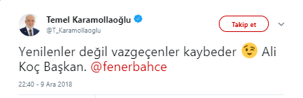 Temel Karamollaoğlu&#039;ndan dikkat çeken &#039;Ali Koç&#039; mesajı