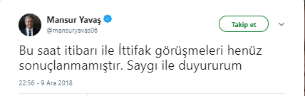 Mansur Yavaş: İttifak görüşmeleri henüz sonuçlanmamıştır