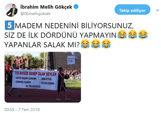 Melih Gökçek'ten skandal tecavüz yanıtı