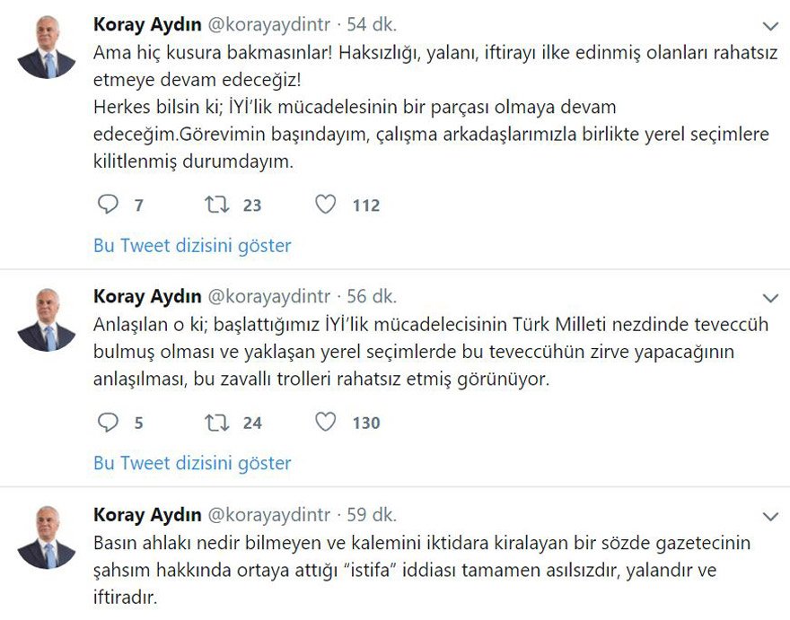 Koray Aydın&#039;dan istifa açıklaması