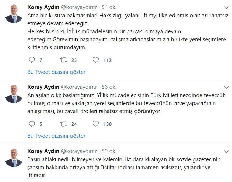 Koray Aydın'dan istifa açıklaması