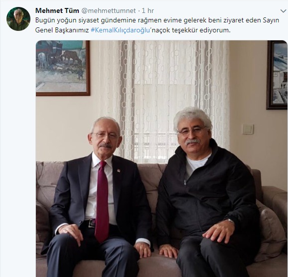 Kılıçdaroğlu Mehmet Tüm&#039;ü ziyaret etti