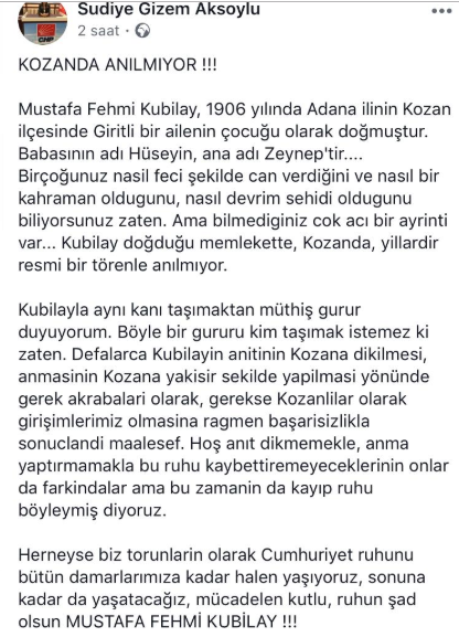 Menemen şehidi Kubilay'ın akrabasından sitem dolu sözler!