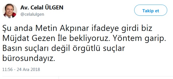 Metin Akpınar ve Müjdat Gezen'in ifadesinde yöntem garip
