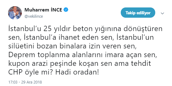 İnce&#39;den Erdoğan&#39; jet yanıt: Hadi oradan!