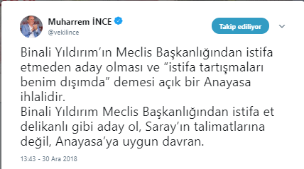 'İstifa et delikanlı gibi aday ol'