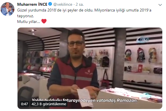 Muharrem İnce'den yeni yıl mesajı