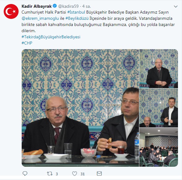 Kadir Albayrak ve Ekrem İmamoğlu kahvaltıda bir araya geldi