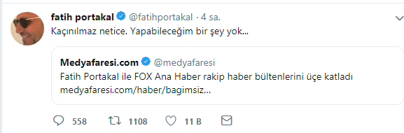 Fatih Portakal&#039;ın paylaşımına beğeni yağmuru