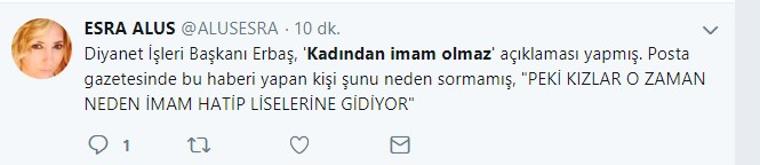 Diyanet İşleri Başkanı&#39;nın &#39;kadından imam olmaz&#39; sözleri tartışma yarattı