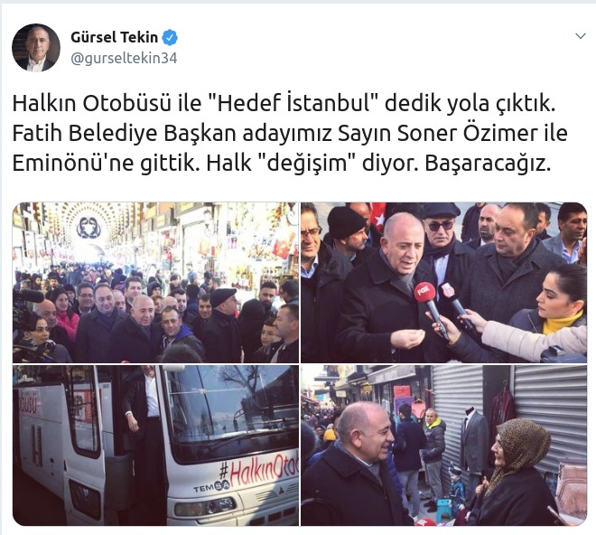 CHP&#039;li Tekin: Hedef İstanbul