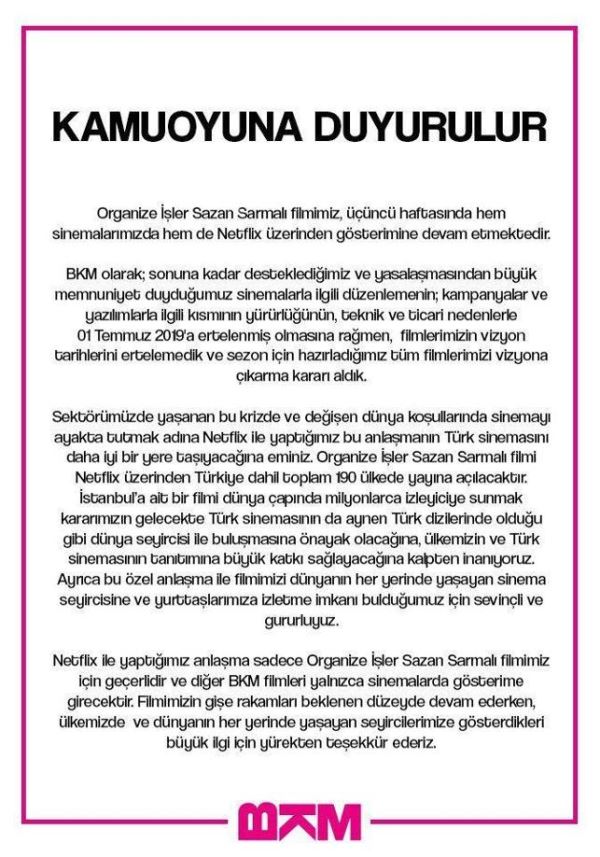 BKM'den Netflix eleştirilerine yanıt
