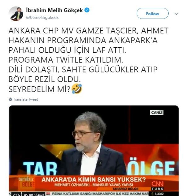 Taşçıer: Melih Gökçek &#039;elimde belge yok&#039; dedi kaçtı