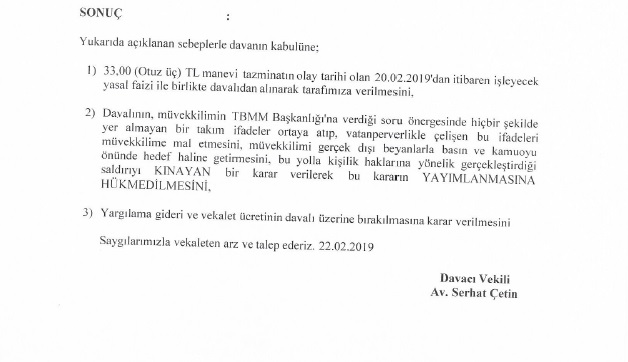 CHP&#039;li vekilden Erdoğan&#039;a tazminat davası