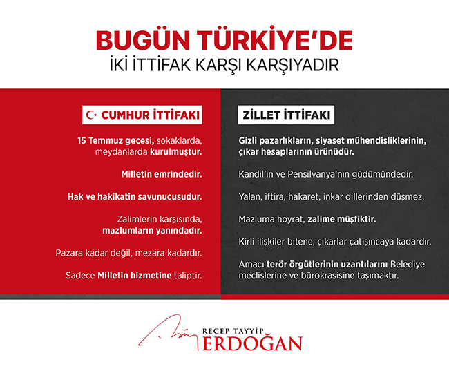 Erdoğan’dan &#039;ittifak&#039; karşılaştırması