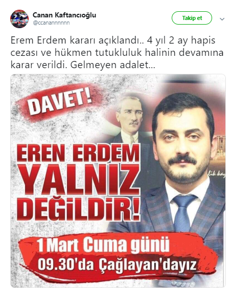 CHP&#039;lilerden Eren Erdem tepkisi