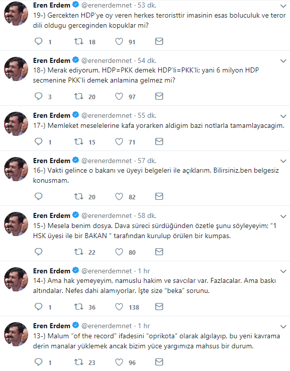 Eren Erdem&#39;den mesaj var