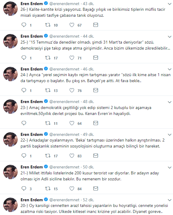 Eren Erdem&#39;den mesaj var