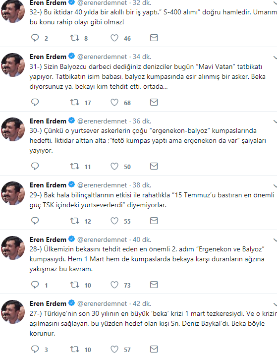 Eren Erdem&#39;den mesaj var