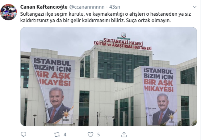 Kaftancıoğlu&#039;ndan hastaneye asılan pankarta sert tepki!