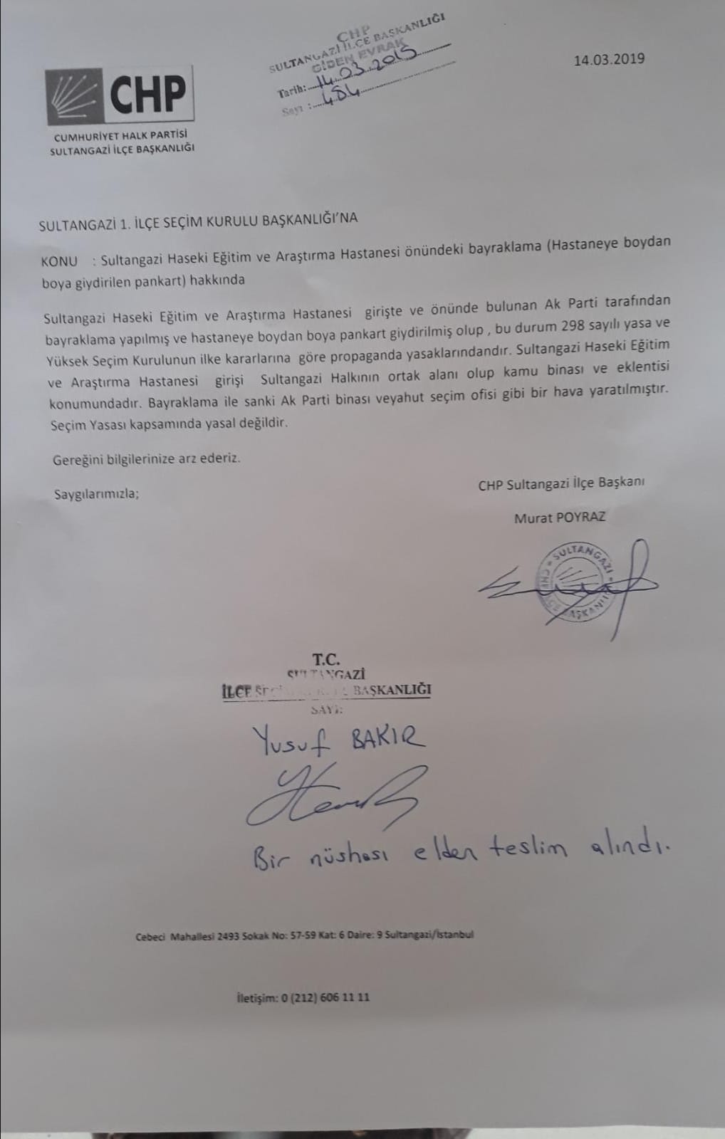 CHP&#039;den skandal pankarta jet başvuru!