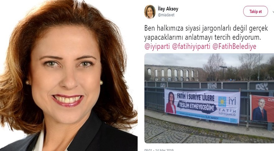 İYİ Parti&#039;li Aksoy&#039;dan olay yaratan pankart