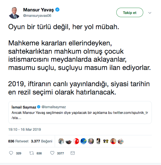 Mansur Yavaş: Tarihin en rezil seçimi!