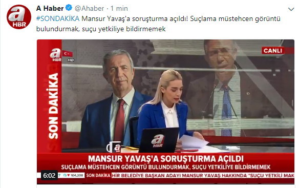 Yandaş medya, Mansur Yavaş&#039;a soruşturma haberini böyle servis etti!