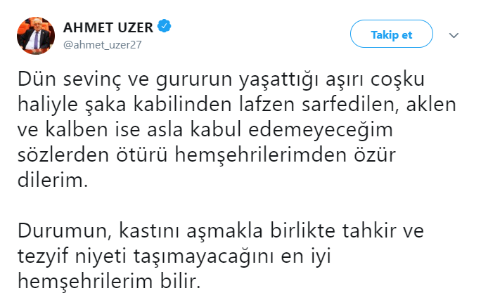 &#039;Şeyin trene baktığı gibi bakıyorlar&#039; demişti: Özür diledi