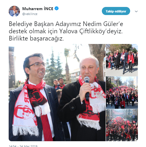 Muharrem İnce&#039;den Nedim Güler&#039;e destek