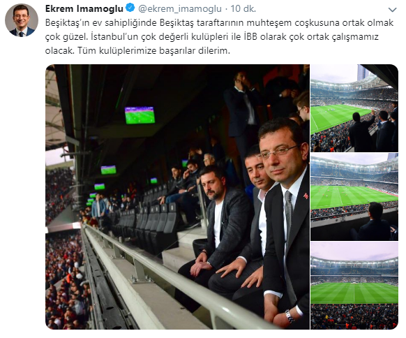 Ekrem İmamoğlu, Beşiktaş tribünlerinde