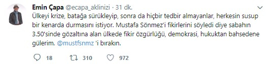 Mustafa Sönmez&#39;in gözaltına alınmasına sosyal medyadan sert tepki