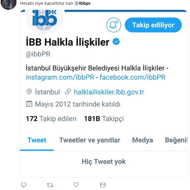 İbbPR hesabı kapandı