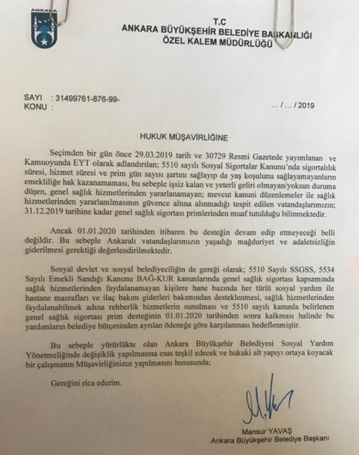 Mansur Yavaş EYT&#039;lilere verdiği sözü tuttu