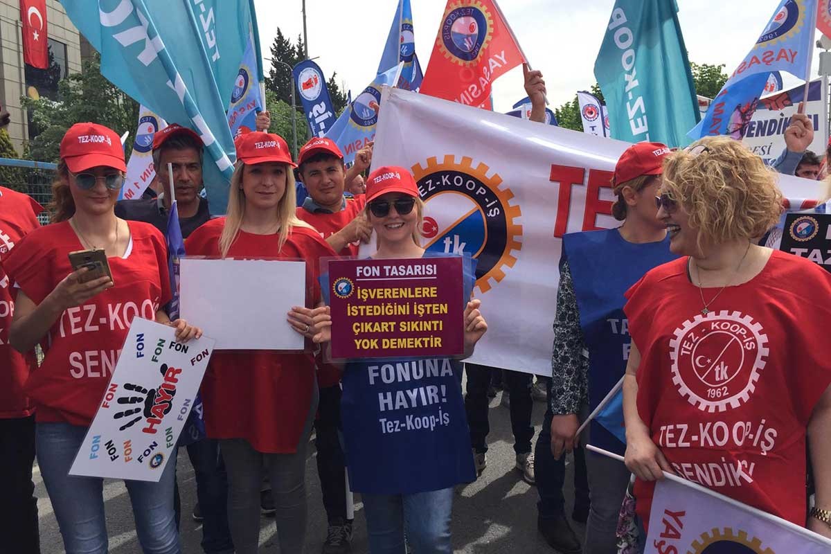 Türk-İş üyesi işçiler Kocaeli’de haykırdı: Kıdemime dokunma!