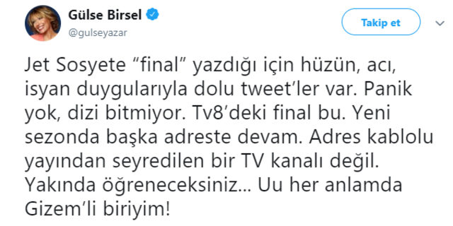 Gülse Birsel&#039;den Jet Sosyete açıklaması