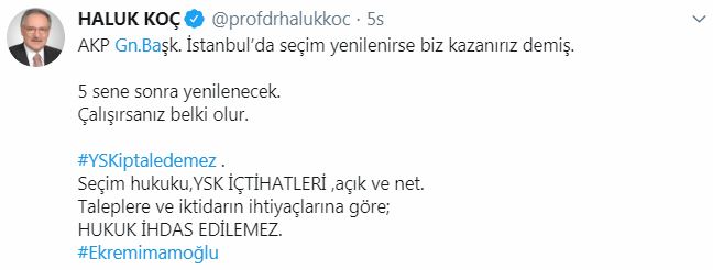 CHP&#039;li Koç&#039;tan, Erdoğan&#039;a cevap: Çalışırsanız belki olur