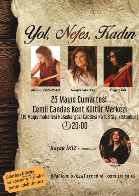 Üç kadın sanatçı &#039;Yol Nefes Kadın&#039; konserinde buluşuyor