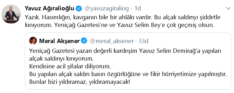 Yavuz Selim Demirağ saldırıya uğradı
