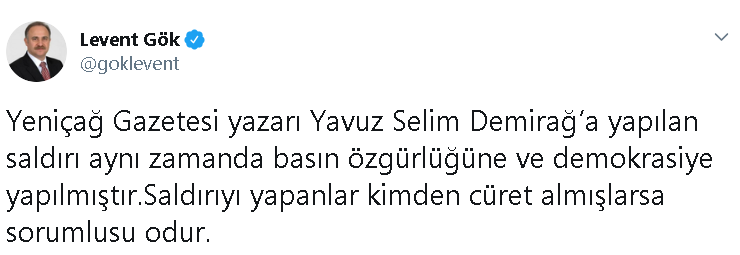 Yavuz Selim Demirağ saldırıya uğradı