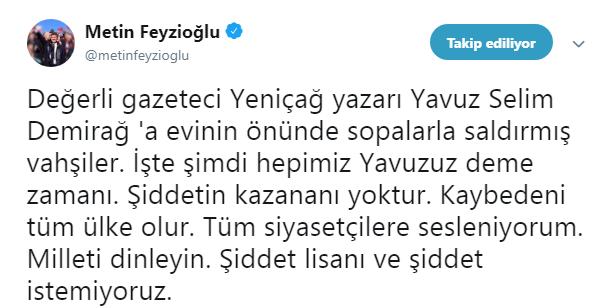Yavuz Selim Demirağ saldırıya uğradı