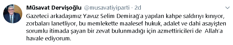 Yavuz Selim Demirağ saldırıya uğradı