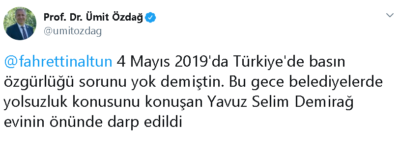 Yavuz Selim Demirağ saldırıya uğradı