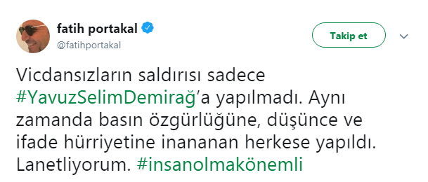 Fatih Portakal’dan tepki: Vicdansızların saldırısı sadece...