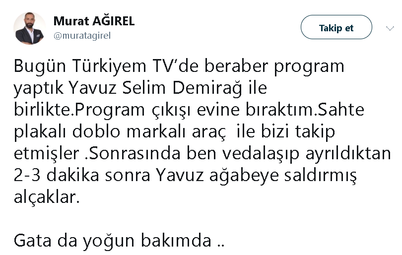 Yavuz Selim Demirağ saldırıya uğradı